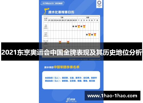 2021东京奥运会中国金牌表现及其历史地位分析
